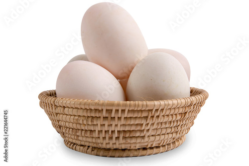 Wallpaper Mural Eggs in the basket Isolated on White Background Torontodigital.ca