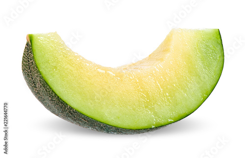 Slice melon isolated on white with clipping path