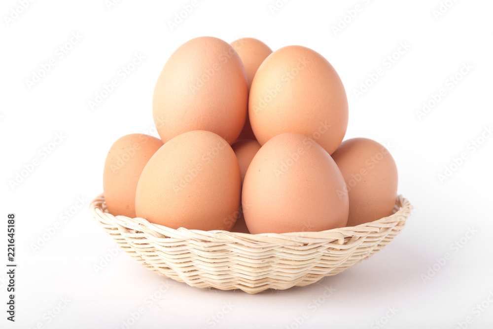 Eggs: Brown Egg Isolated on White Background Eggs: Brown Egg Isolated on White Background