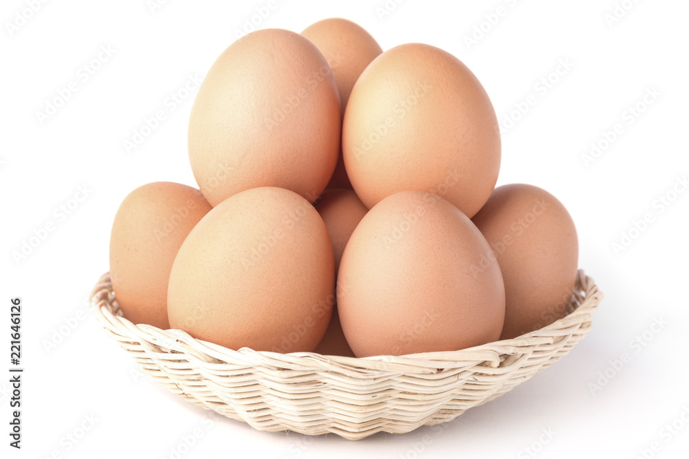Eggs: Brown Egg Isolated on White Background Eggs: Brown Egg Isolated on White Background