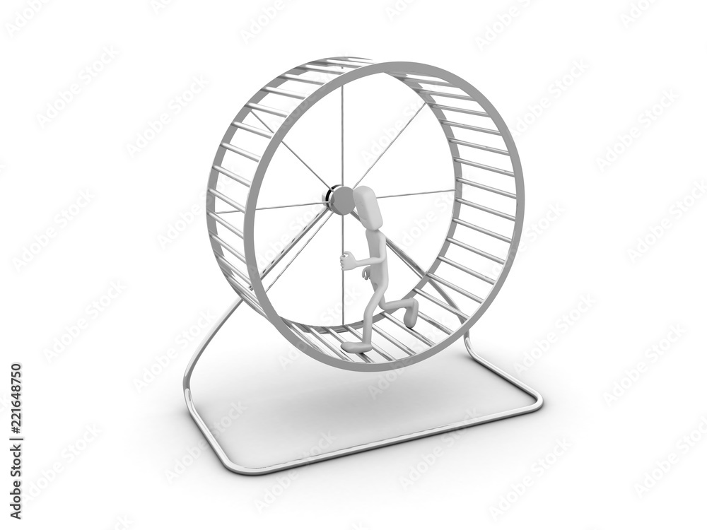 Man runs inside the wheel