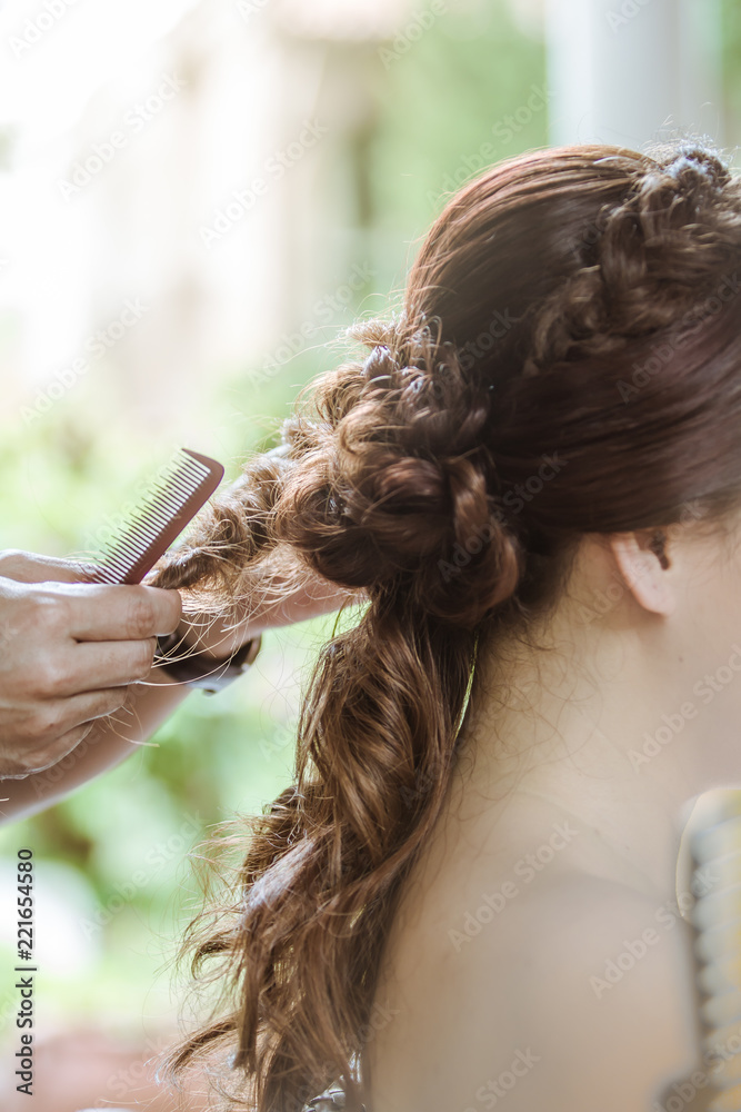 Naklejka premium Hair salon bride