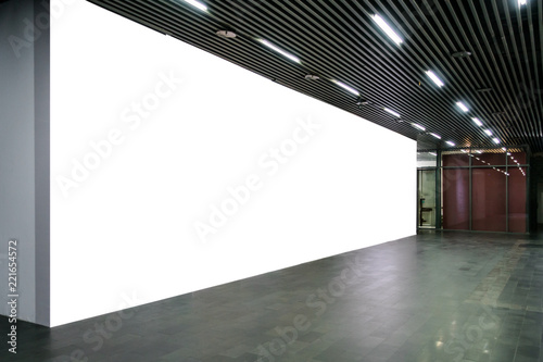 Billboard Underground Wall Mural Blank Isolated White Clipping Path