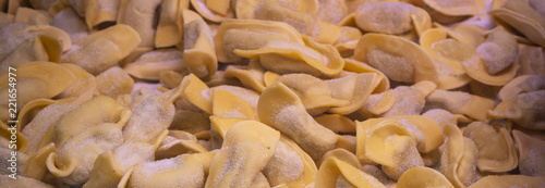 A kind of ravioli, casoncelli, traditional food of the Bergamo area, Italy