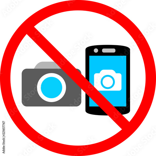カメラとスマホでの写真撮影禁止のアイコン