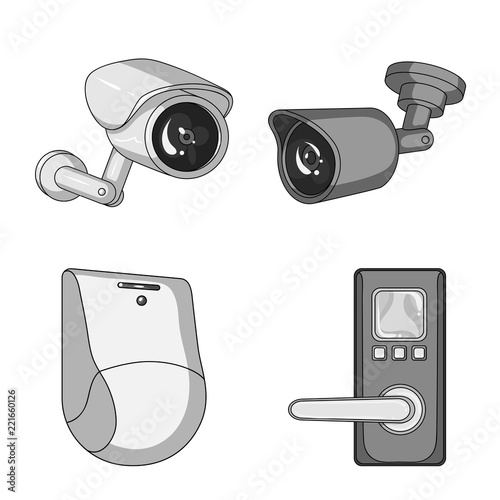 Vector design of cctv and camera symbol. Collection of cctv and system stock symbol for web.