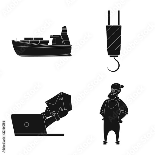 Isolated object of goods and cargo sign. Set of goods and warehouse stock symbol for web.