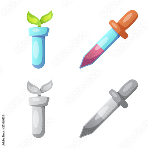 Vector illustration of genetic and plant symbol. Collection of genetic and biotechnology stock symbol for web.