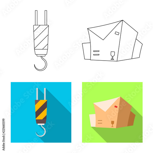 Vector design of goods and cargo sign. Collection of goods and warehouse vector icon for stock.