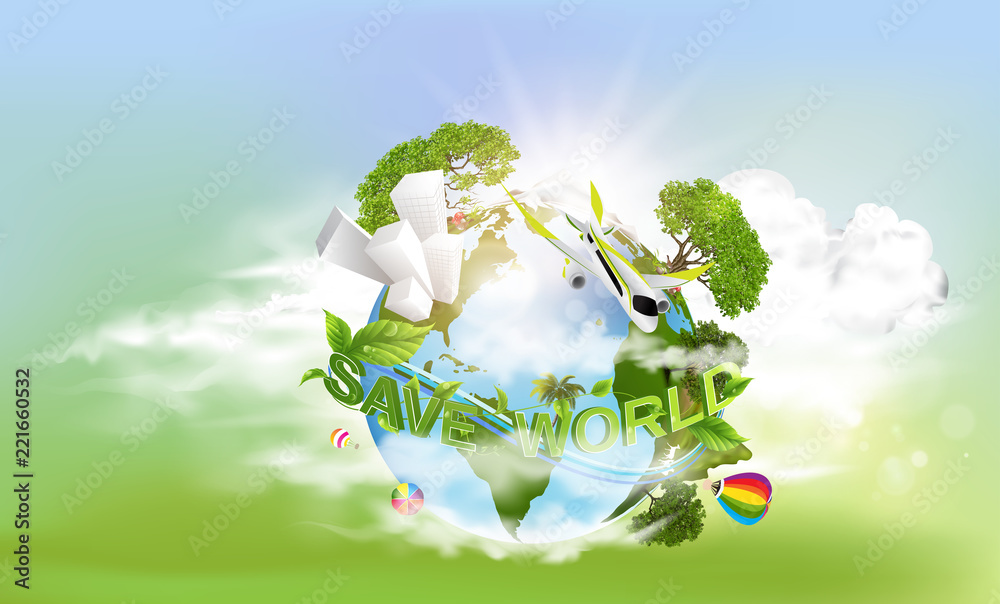 Earth Day. Eco friendly concept. Vector illustration. Earth day concept ...