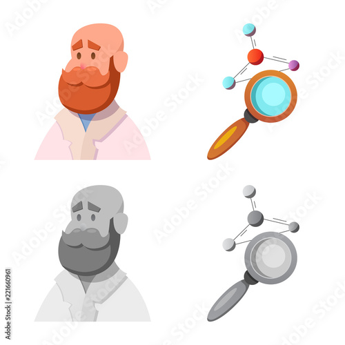 Vector design of genetic and plant sign. Set of genetic and biotechnology stock vector illustration.