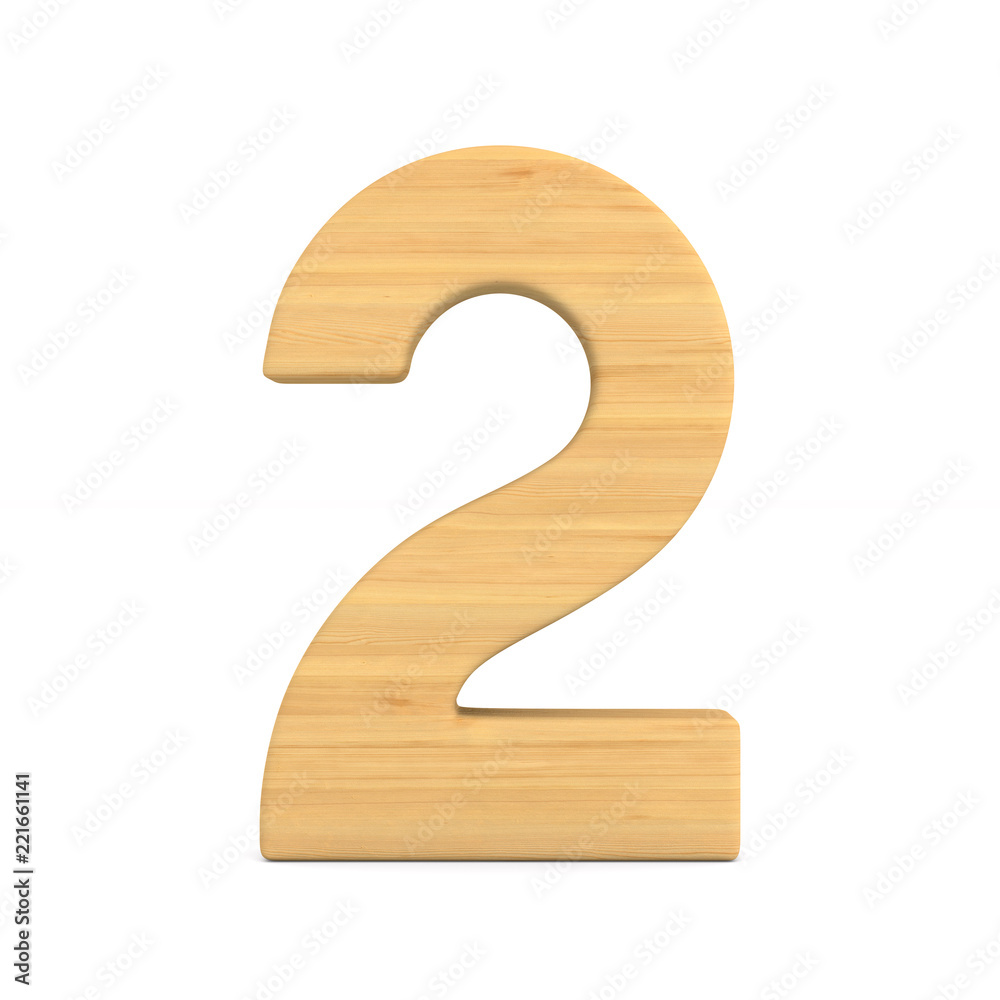 Number two on white background. Isolated 3D illustration Number two on white background. Isolated 3D illustration