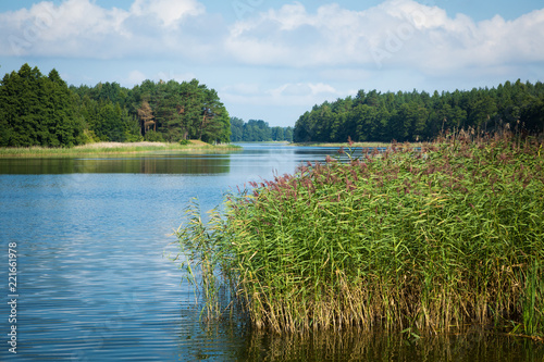 Wydmińskie Lake in Masuria Lakeland region of Poland, Wydminy. photo