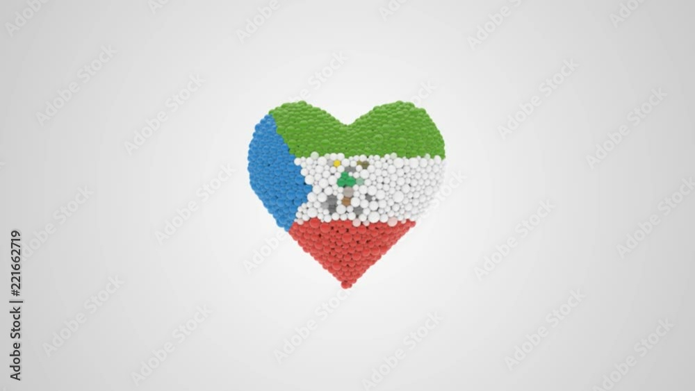 Equatorial Guinea National Day. October 12. Independence Day. Heart animation with alpha. Equatorial Guinea National Day. October 12. Independence Day. Heart animation with alpha.