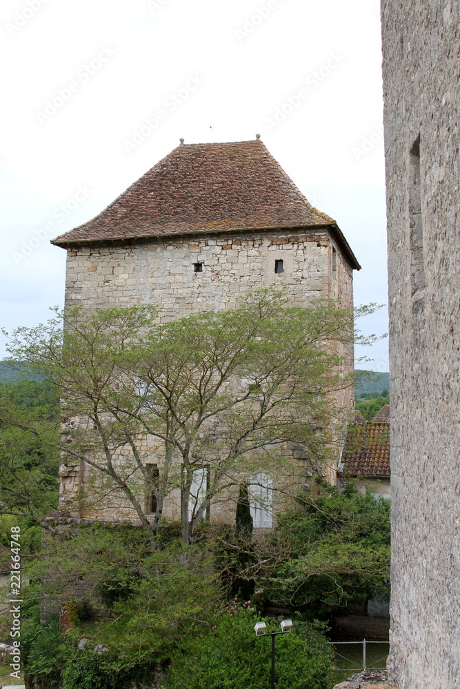 Fototapeta premium le village médiéval de Creysse dans le Lot,vallée de la Dordogne