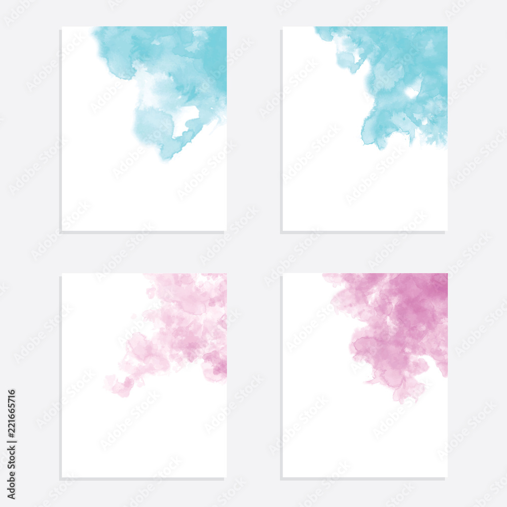 hand drawing watercolor background vector set