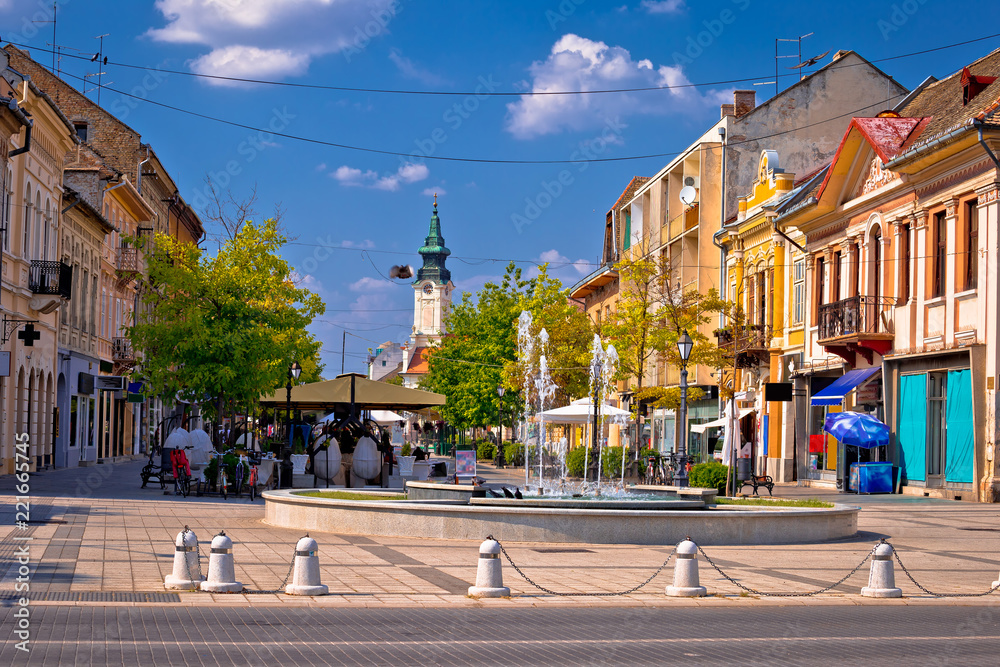 Town of Sombor square and architecture view