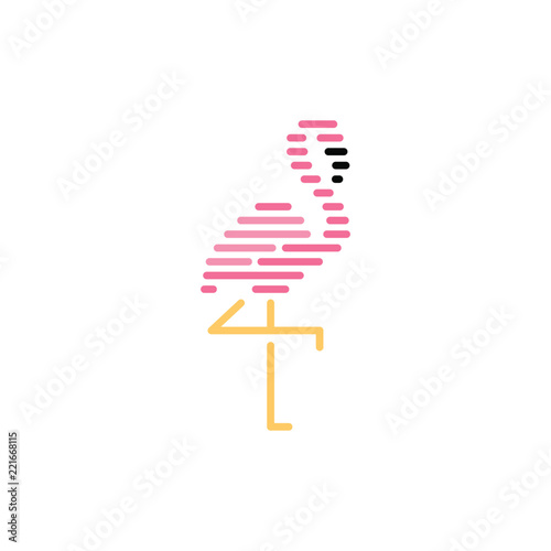 flamingo logo stripes vector icon illustration