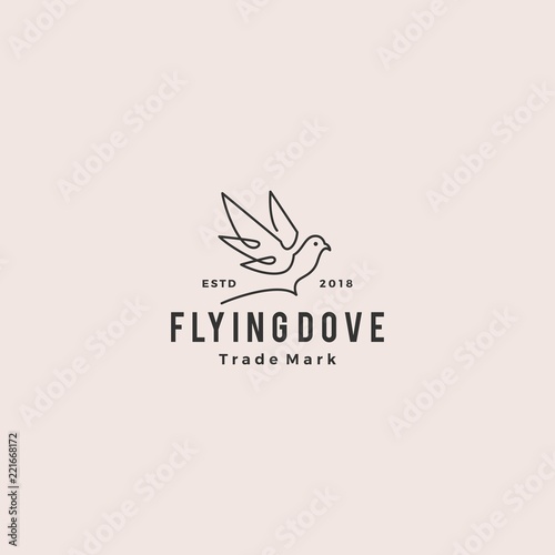 dove logo vector vintage hipster retro icon line outline monoline illustration