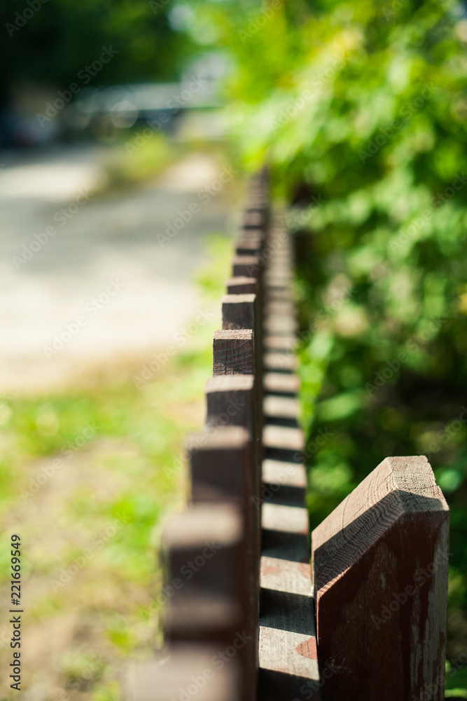 wooden fence in the garden wooden fence in the garden