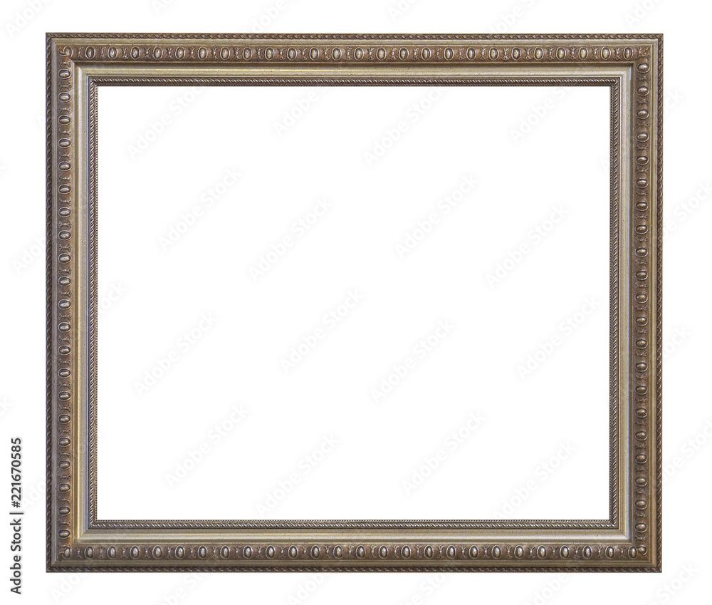 Set of isolated art empty frames in golden and silver color Set of isolated art empty frames in golden and silver color