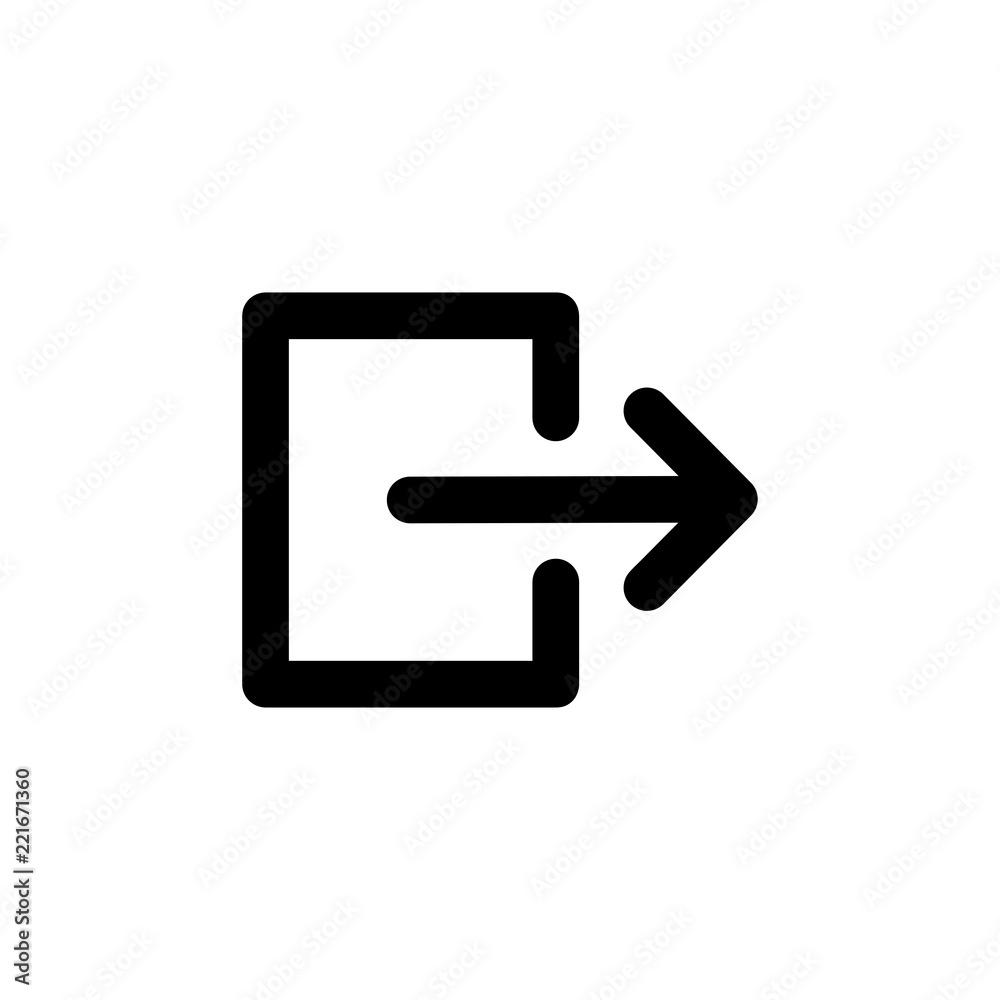 Exit vector icon isolated on background. Trendy sweet symbol. Pixel perfect. illustration EPS 10. Exit vector icon isolated on background. Trendy sweet symbol. Pixel perfect. illustration EPS 10.