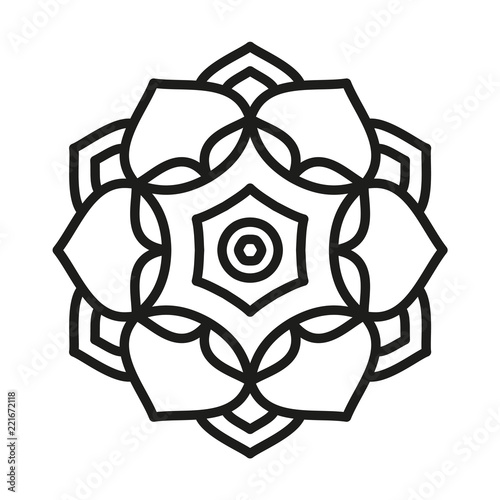 Simple Mandala Shape. Vector.