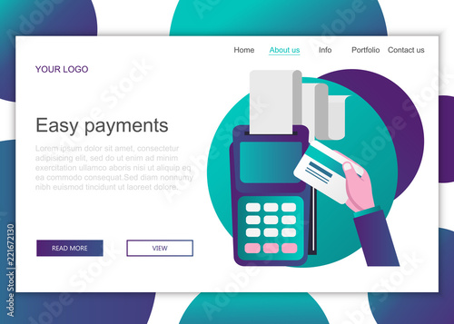 Modern flat design concept of web page design for website and mobile website. Landing page template of easy payments. Flat vector illustration