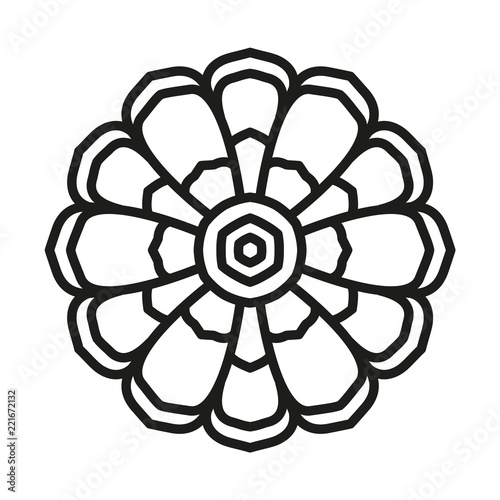 Simple Mandala Shape. Vector.