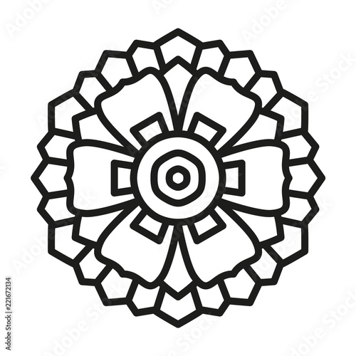 Simple Mandala Shape. Vector.