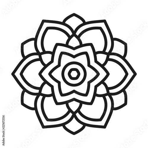 Simple Mandala Shape. Vector.