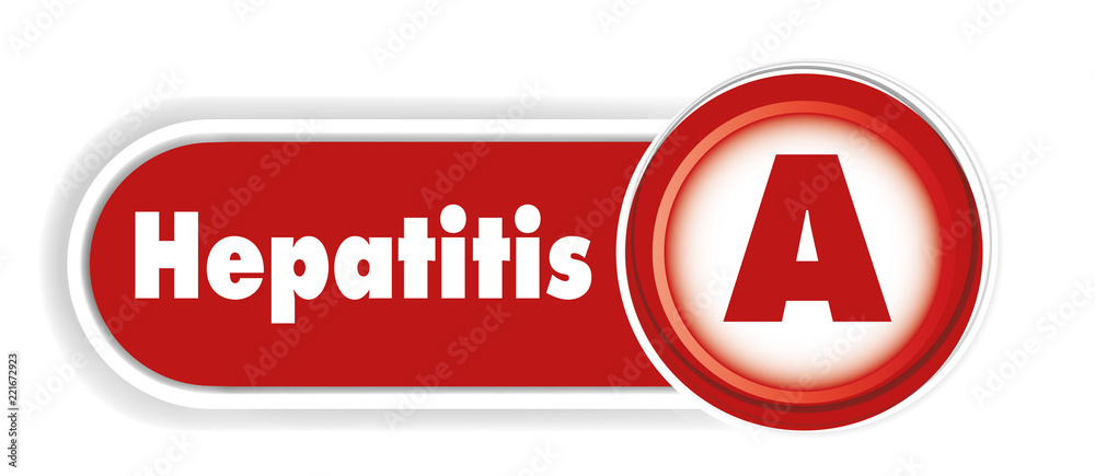 Isolated concept Hepatitis A text. Red background Isolated concept Hepatitis A text. Red background