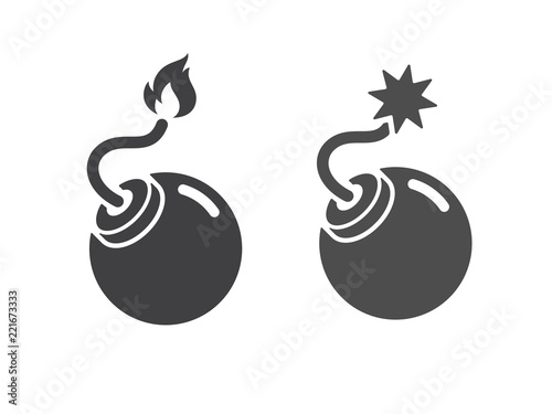 Bomb icon isolated on white background. Vector illustration