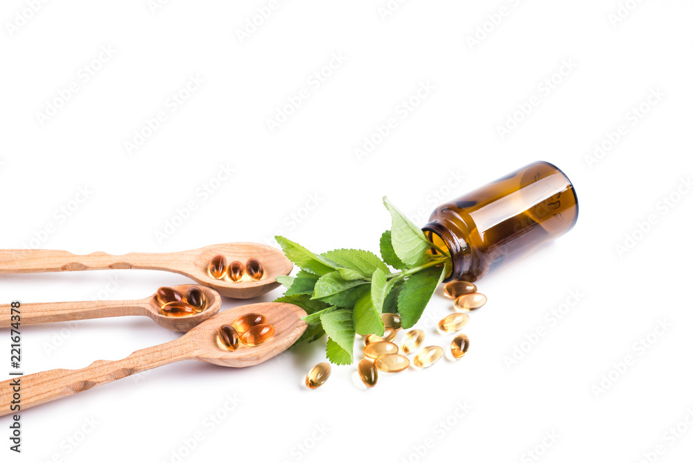 Medicine herb. Herbal pills