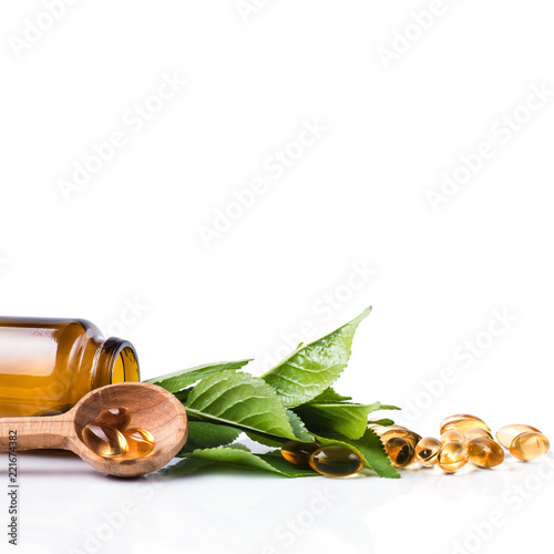 Medicine herb. Herbal pills