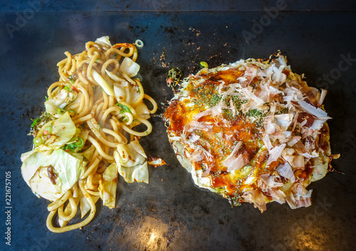 teppanyaki, japanese traditional hot plate food photo