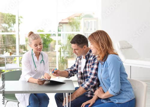 Patient consultation at doctor's office in hospital