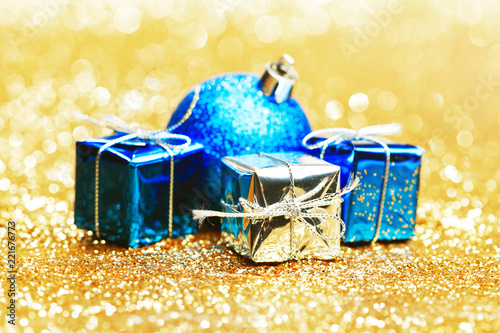 Christmas ball and gifts