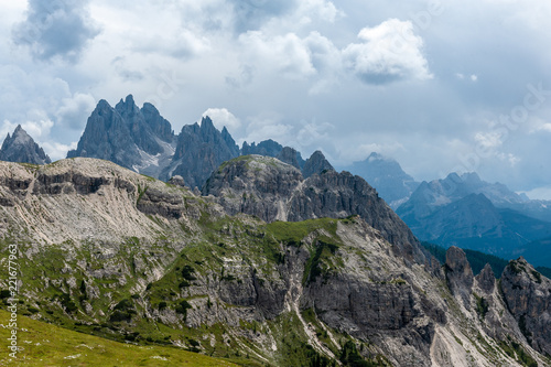 Rugged Mountain Ranges in Tre Cima Natural Park Area in the Italian Dolomites. © Goldilock Project
