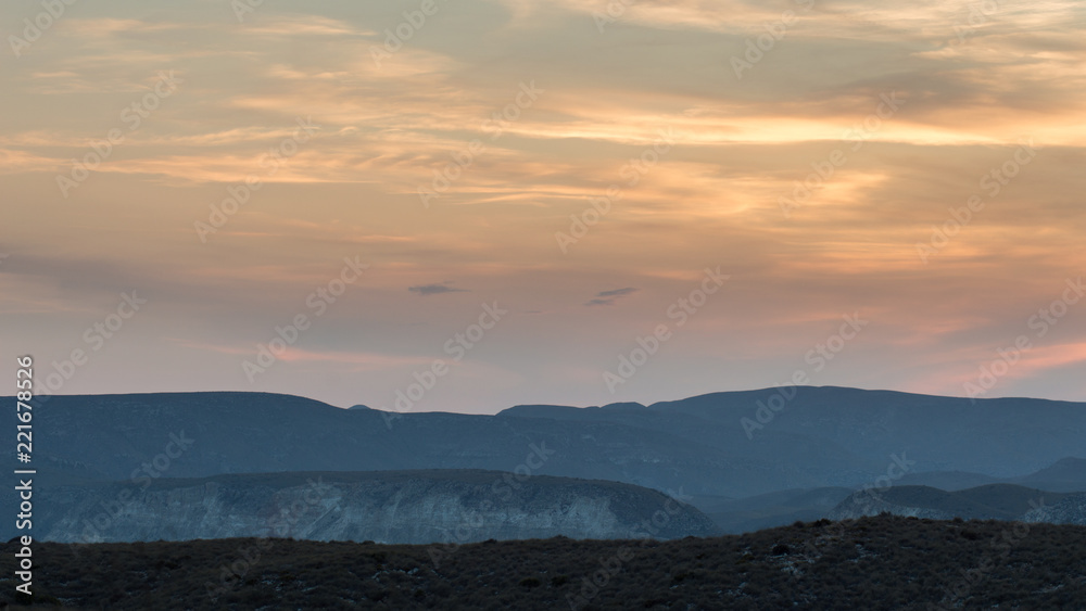 Sunset sky background at Almeria desert
