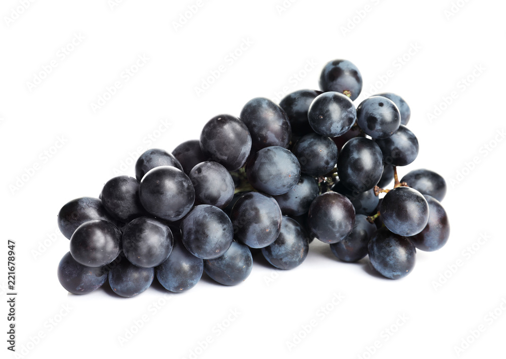 Bunch of fresh ripe juicy grapes isolated on white