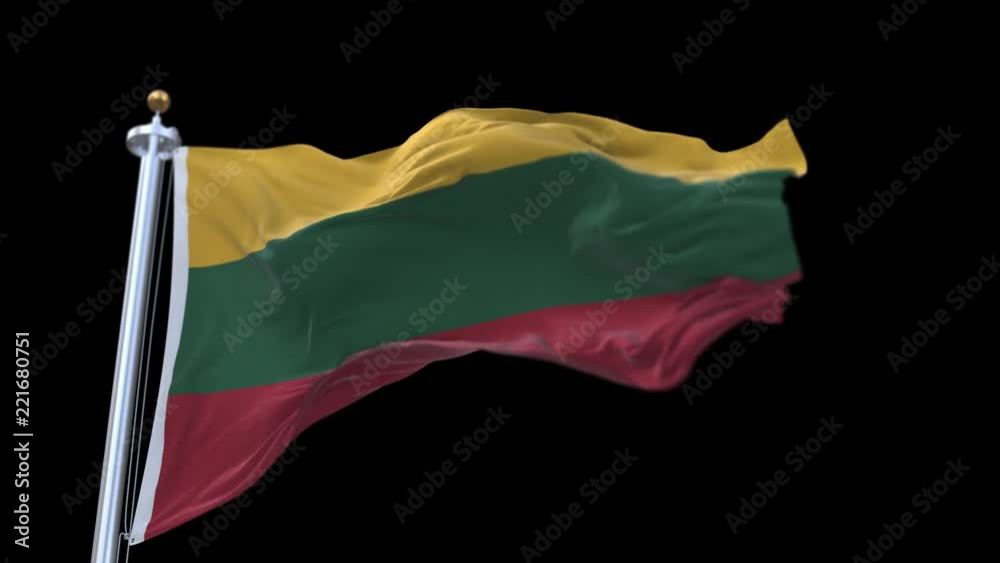 4k seamless Lithuania flag waving in wind.A fully digital rendering,The