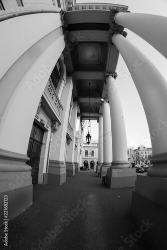 detail of building with fisheye
