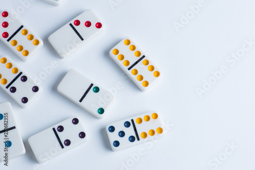 Domino tiles on white background