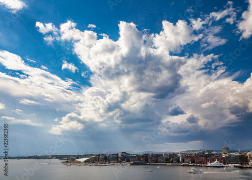 Photography Dramatic sky over Oslo Norway Scandanavia