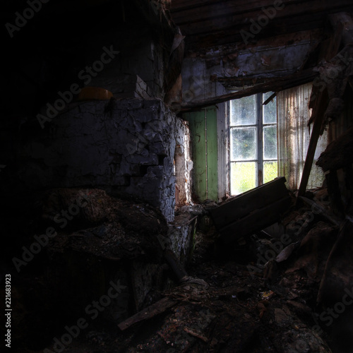 Chaos in old, abandoned farm house in Southern Finland.