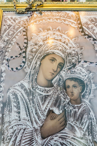 Dormition Day of Virgin Mary, August 15th in Arginia village in Kefalonia Greece. Holly snakes of Virgin Mary appear every year in Arginia, attracting large numbers of devout Christians