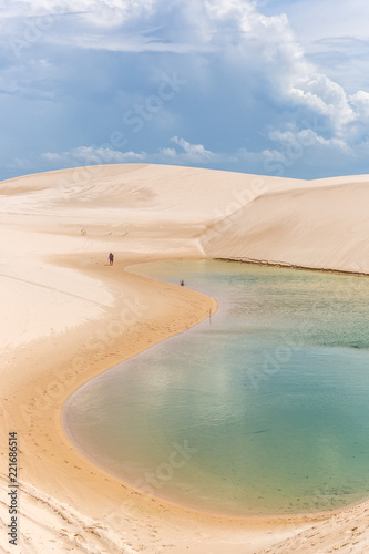 Lençóis Maranhenses, known for its vast desert landscape of tall, white sand dunes and seasonal rainwater lagoons.