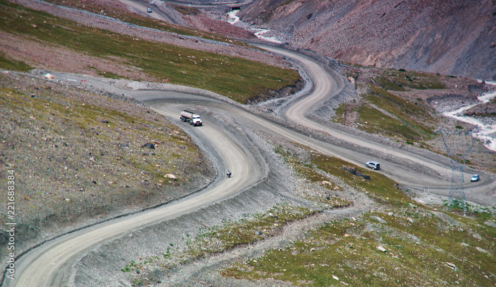 Barskoon Gorge, mountayn road Barskoon Gorge, mountayn road