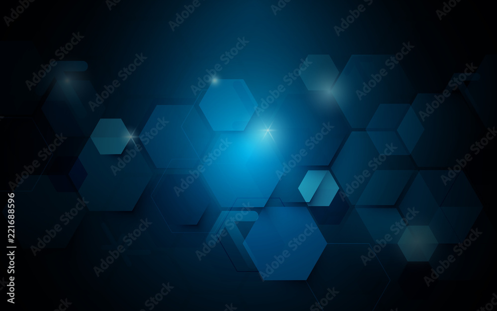 Abstract dark blue geometric hexagon Futuristic concept background Abstract dark blue geometric hexagon Futuristic concept background